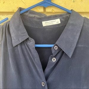 Equipment brushed silk navy dress